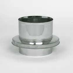 Rookgasketeladapter, Ubbink Ubitherm, inox, dubbelwandig/enkelwandig, 200mm - 200mm